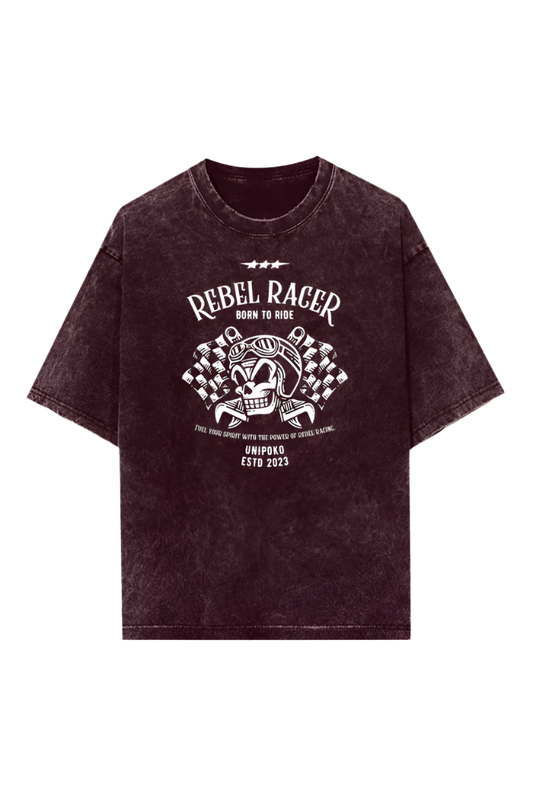 Men's Oversized Acid Wash T-Shirt | Dapper Fit | Maroon