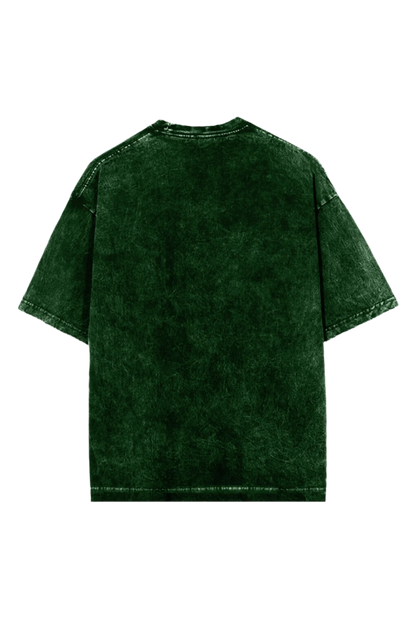 Women's Oversized Acid Wash T-Shirt | Dapper Fit | Dark Green